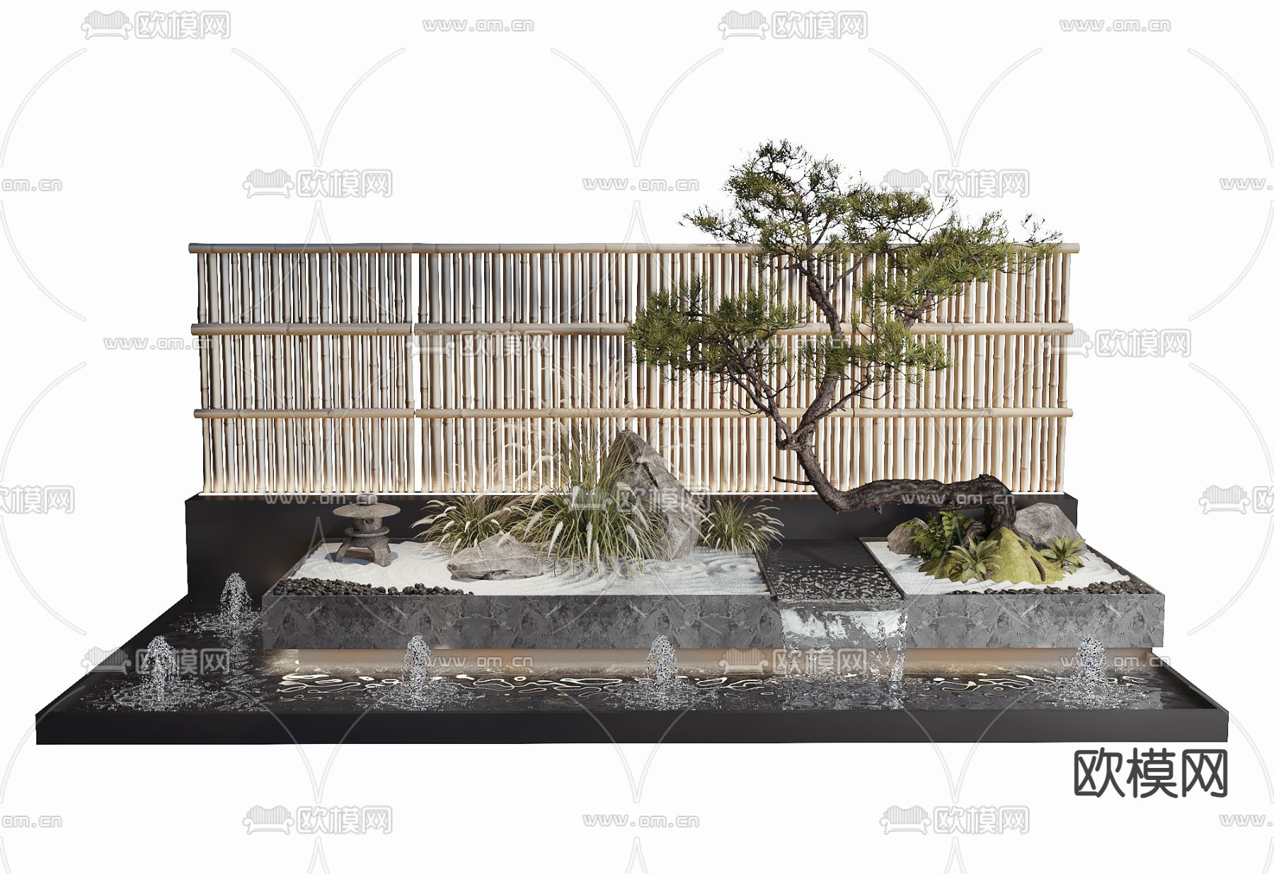 水景景观 喷泉流水3d模型下载