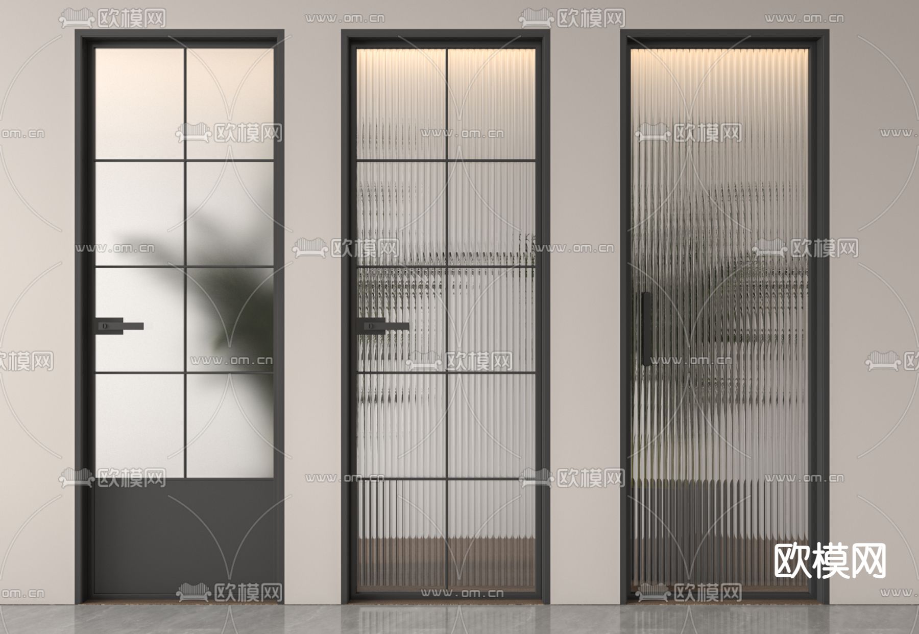 长虹玻璃门 卫浴门3d模型下载_ID14219409_3dmax免费模型-欧模网