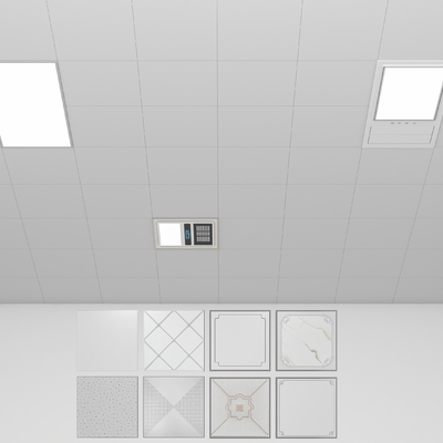  铝扣板天花 吊顶su模型 