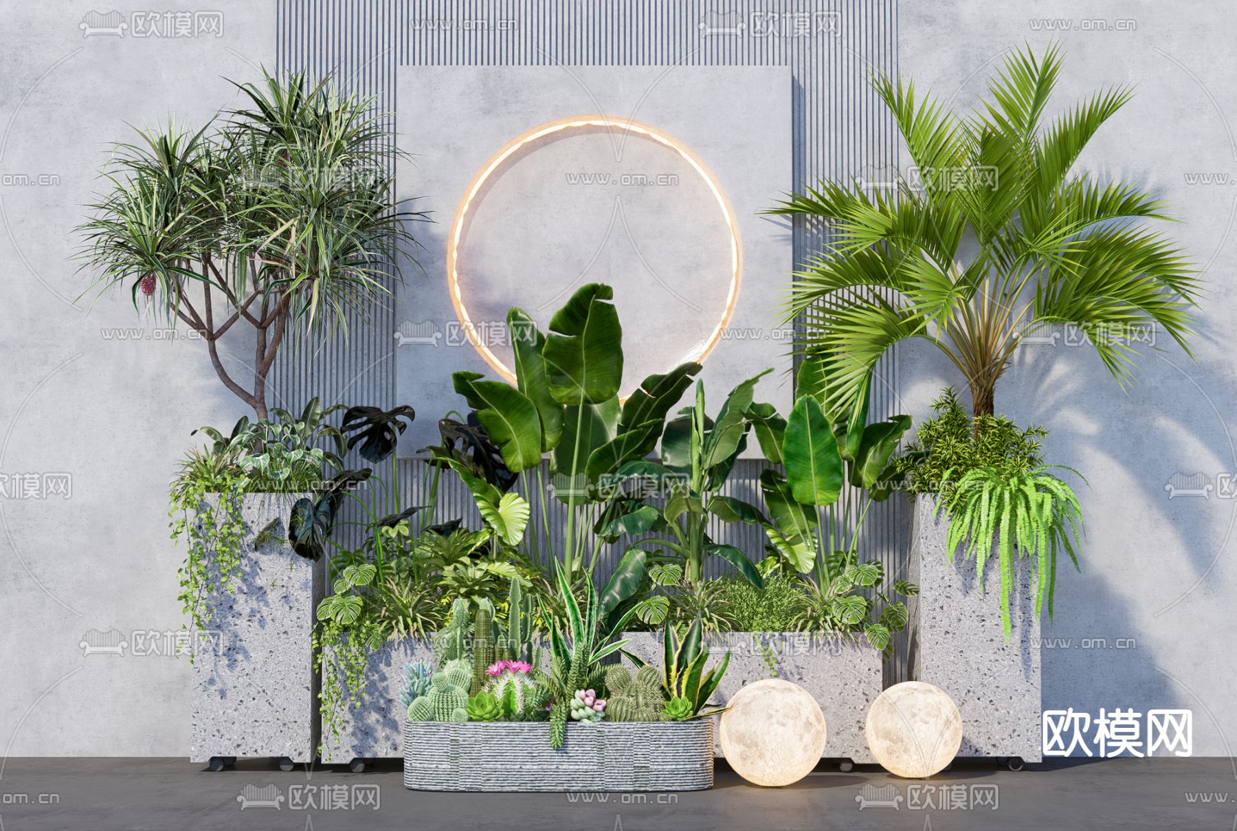 花箱 花池 花坛 花槽su模型下载（渲染图1）