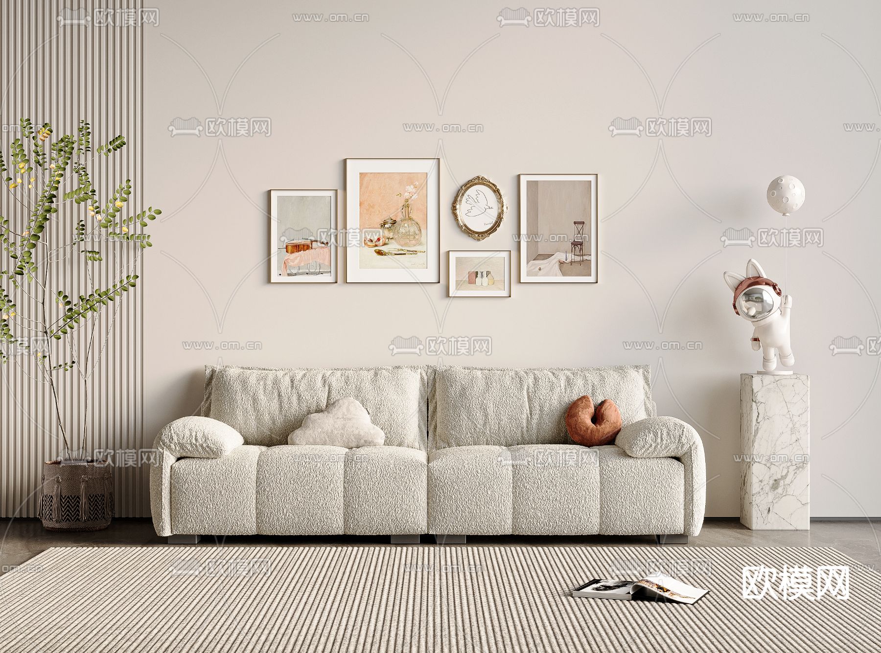 双人沙发3d模型下载