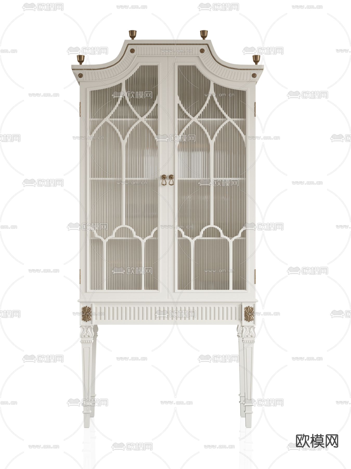 美式高柜 酒柜3d模型下载（渲染图2）