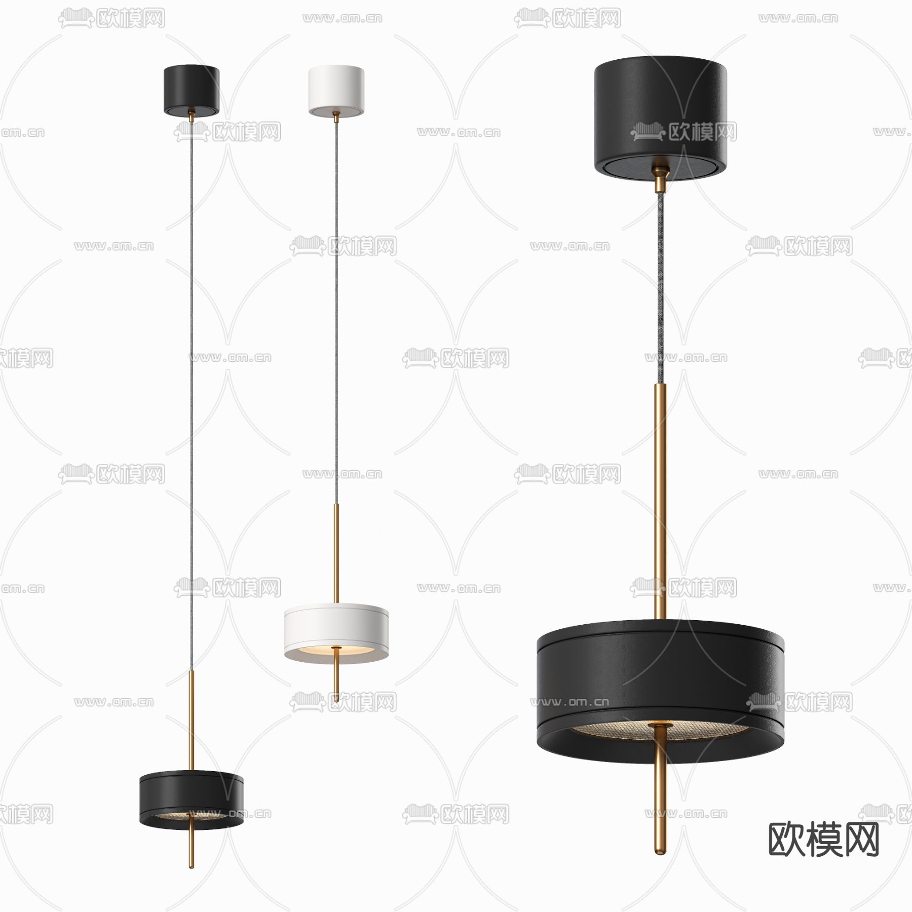 现代吊灯su模型下载（渲染图1）