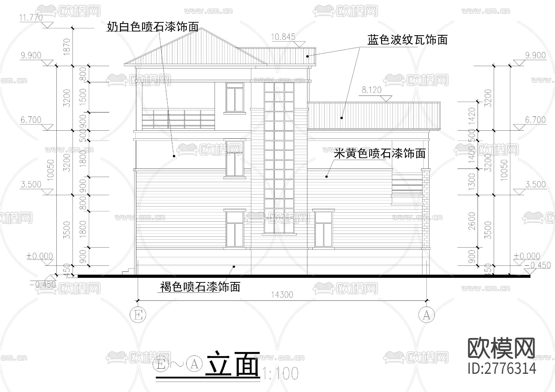 别墅cad施工图下载（渲染图9）