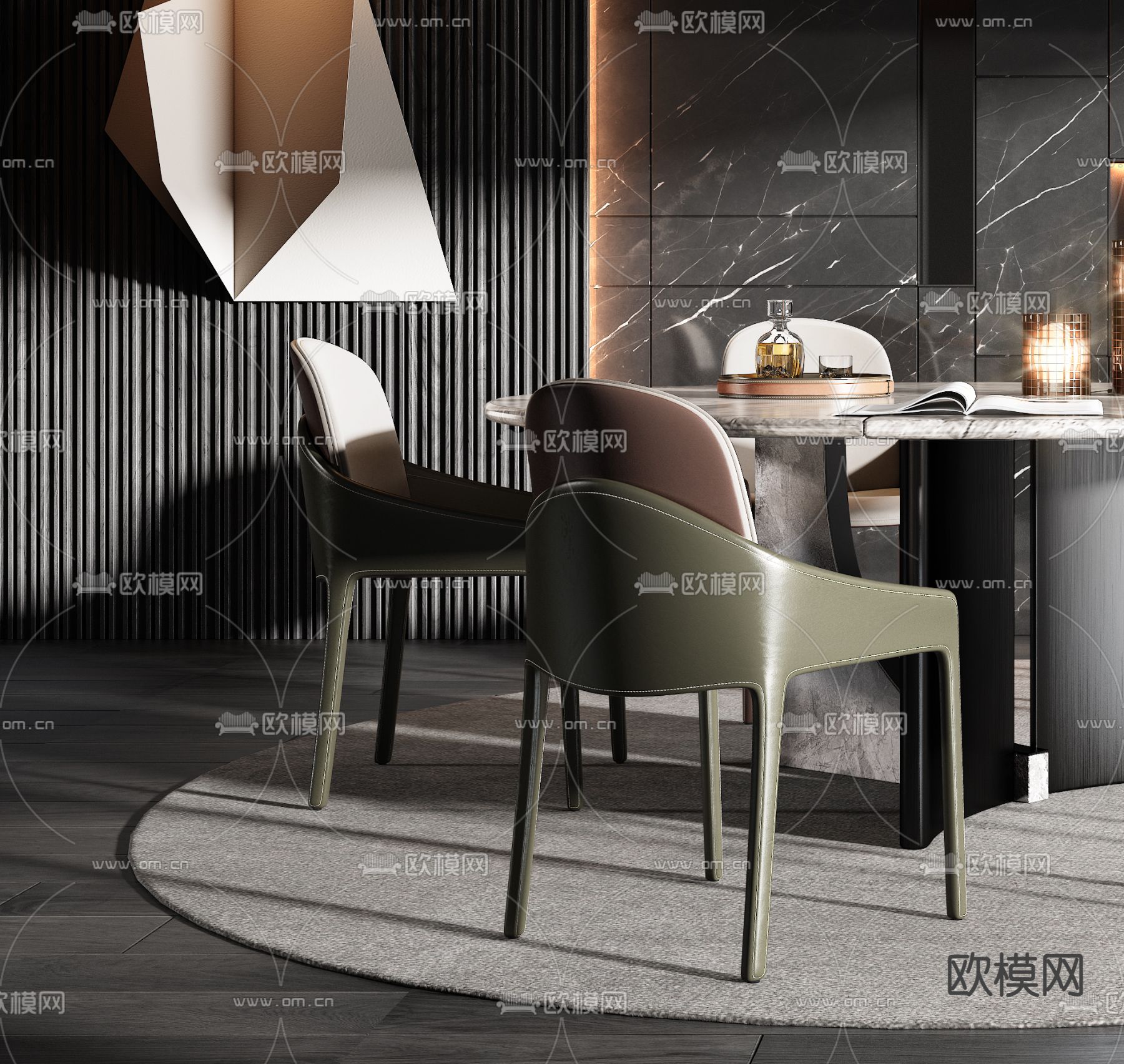 暗黑风餐厅su模型下载（渲染图3）