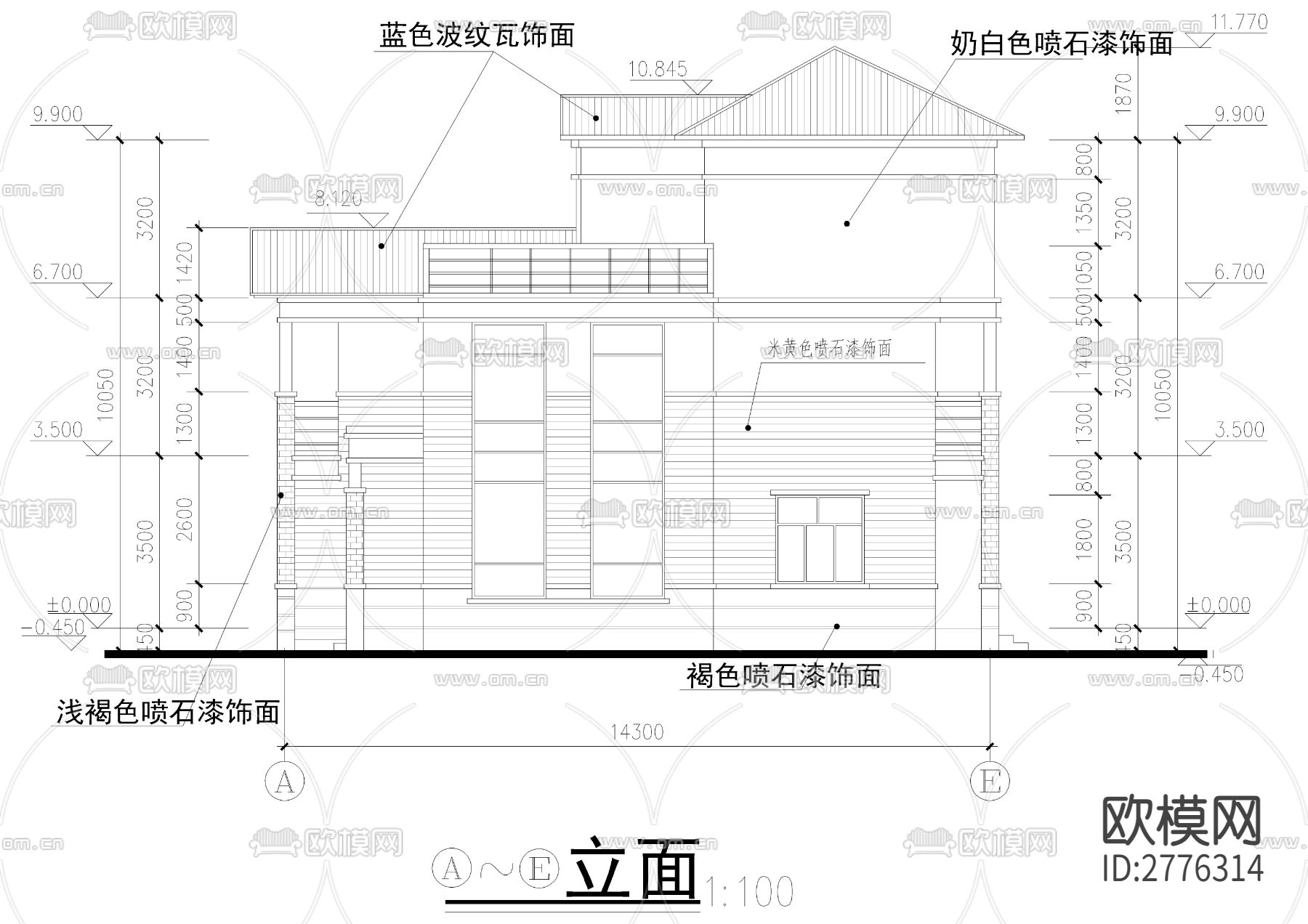 别墅cad施工图下载（渲染图8）