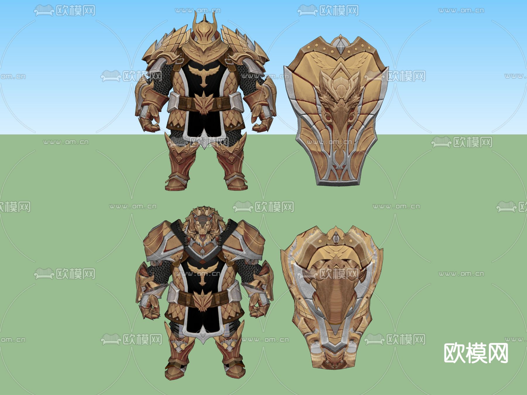 游戏人物 怪兽su模型下载（渲染图2）