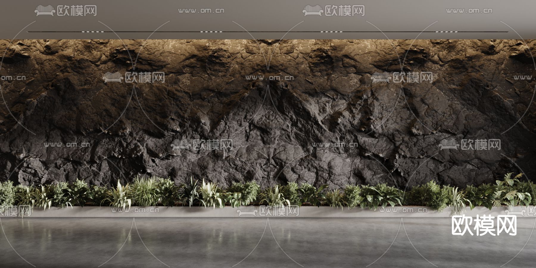 毛石墙 岩石墙 斧劈墙 石材墙3d模型下载