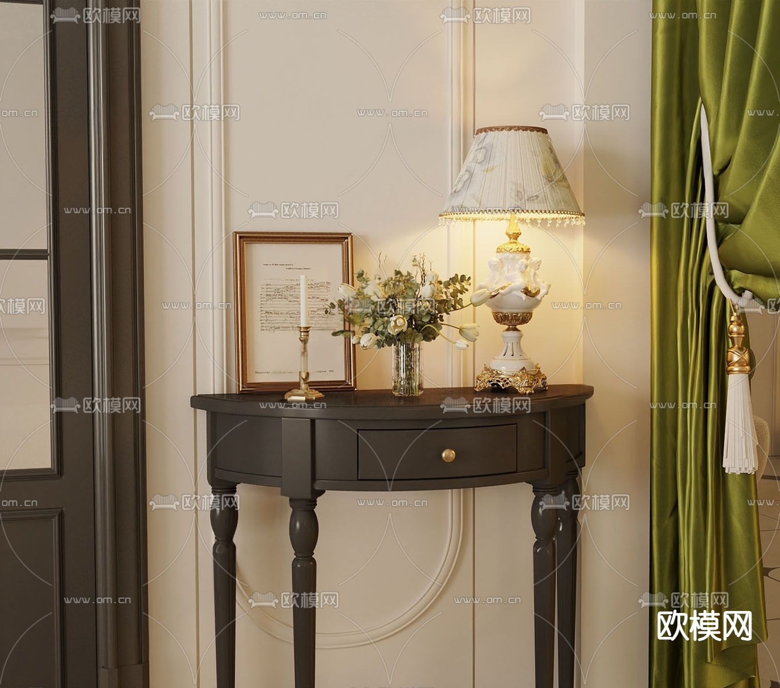 法式端景台su模型下载（渲染图1）