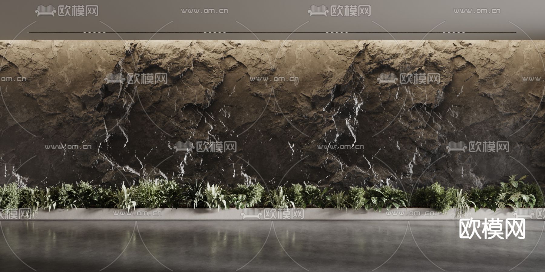 毛石墙 岩石墙 斧劈墙 石材墙3d模型下载