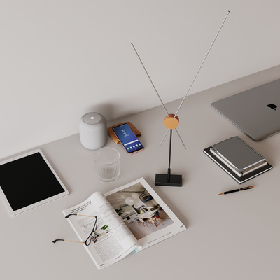  桌面摆件 平板 书籍su模型 