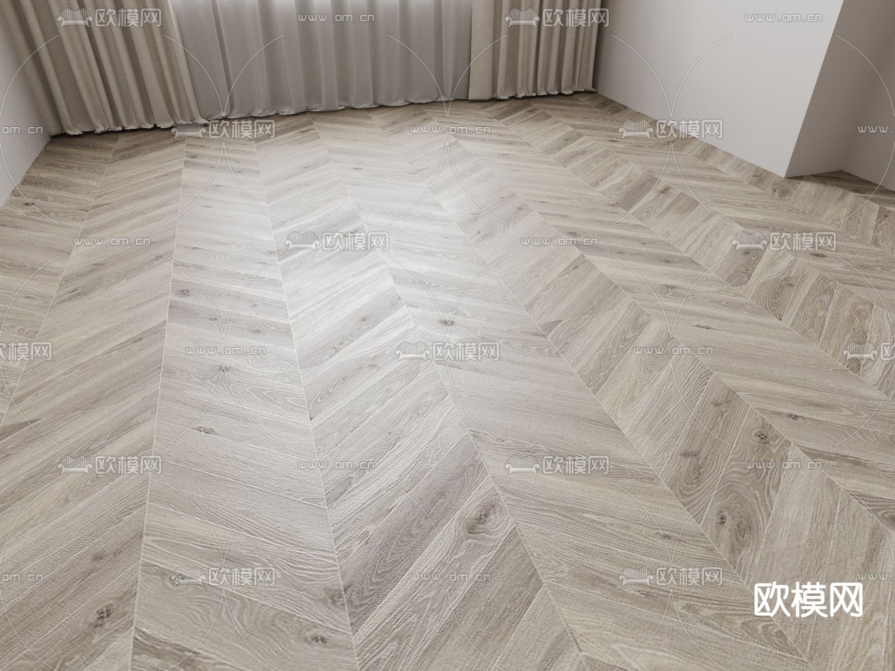 鱼骨拼木地板3d模型下载