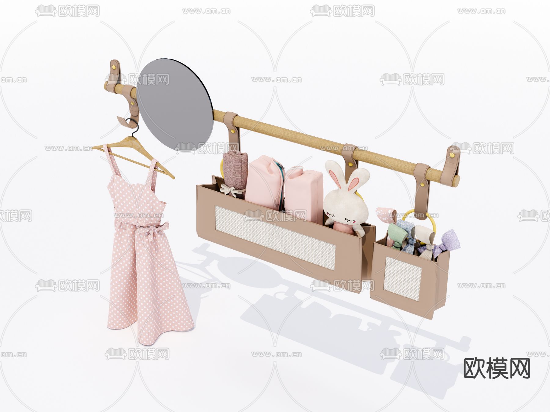 儿童玩具 衣服发卡su模型下载（渲染图2）