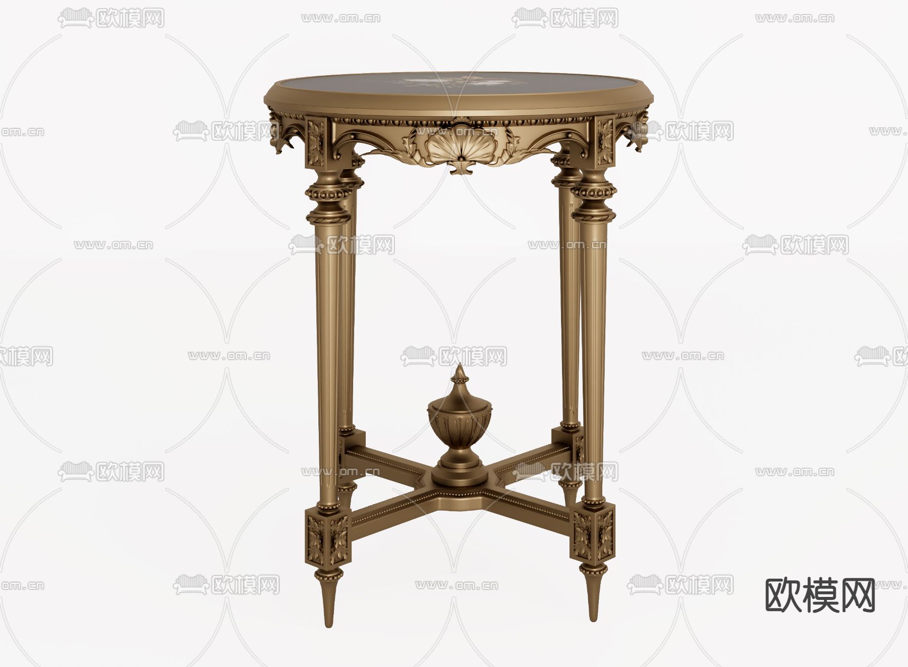欧式古典边几su模型下载（渲染图1）