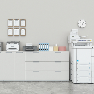  打印柜 复印机 储物柜 文件柜su模型 