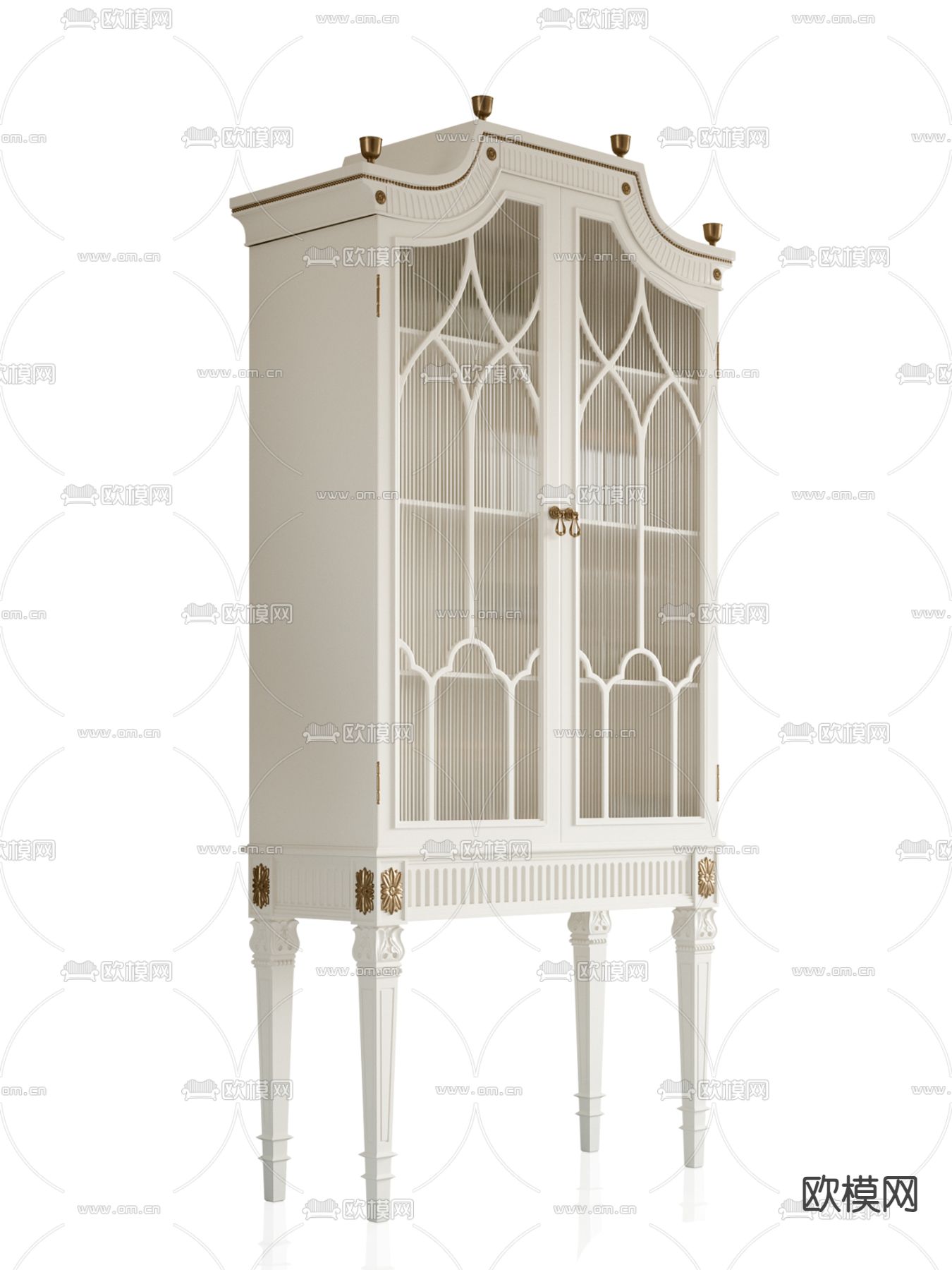 美式高柜 酒柜3d模型下载（渲染图3）