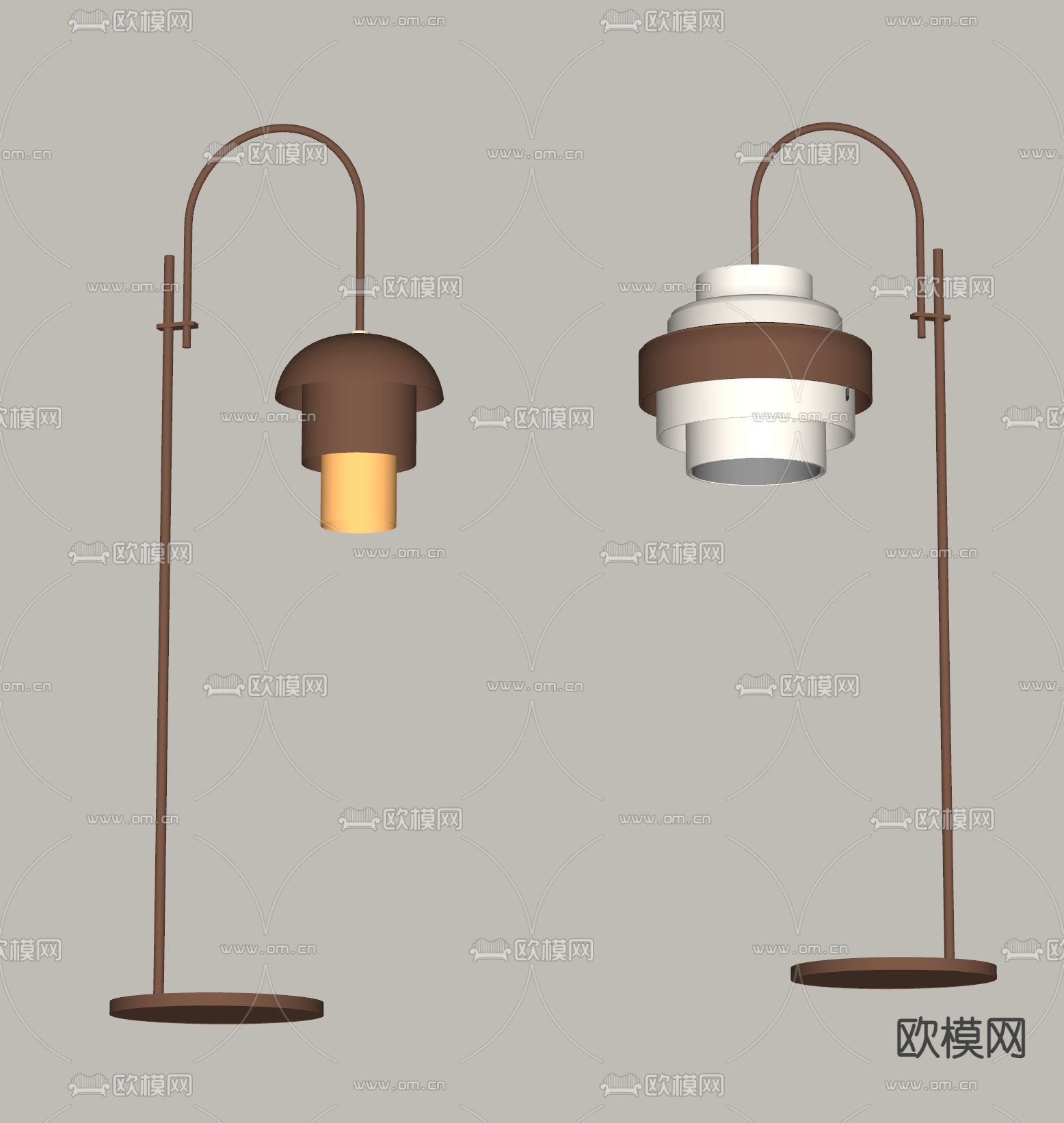 现代落地灯su模型下载（渲染图2）