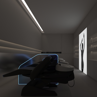  美发店 洗护区su模型 