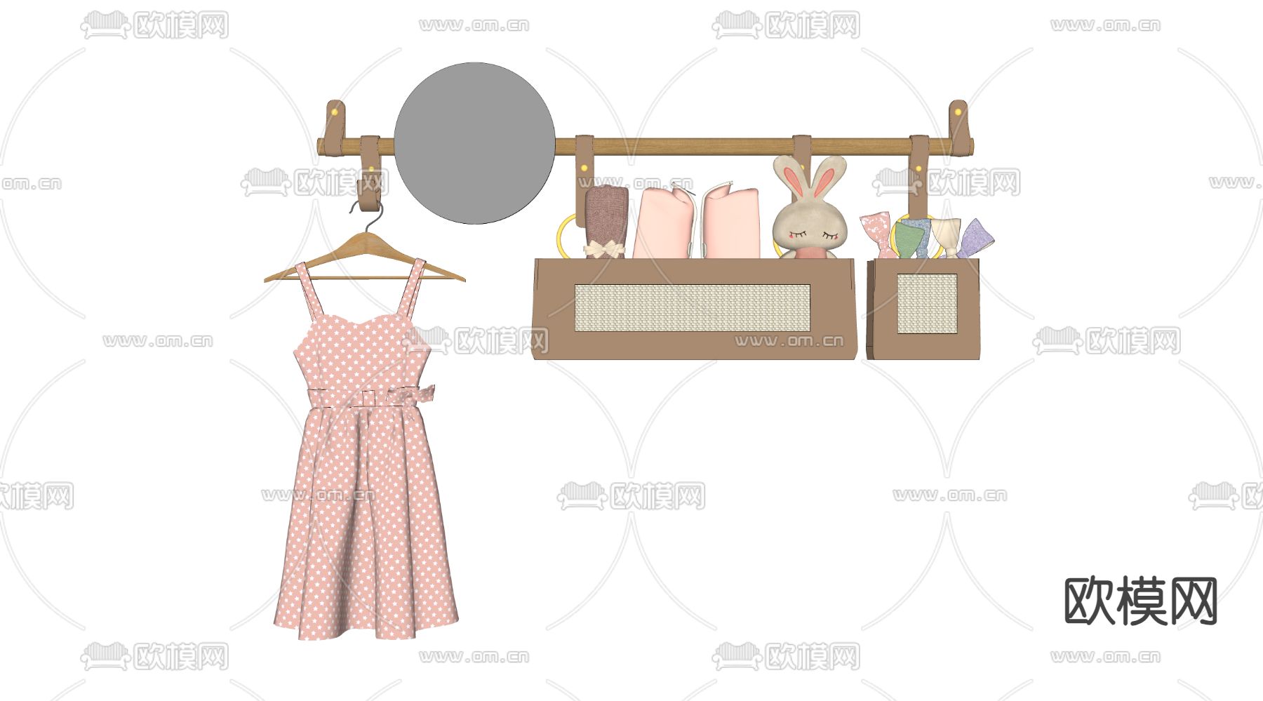 儿童玩具 衣服发卡su模型下载（渲染图3）