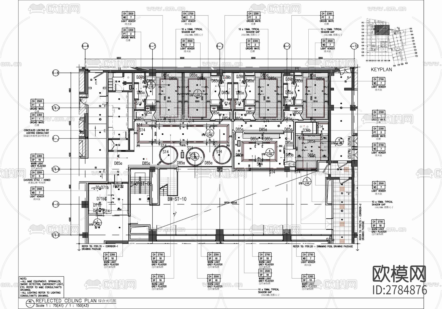 800㎡美容SPA水疗养生会所CAD施工图下载（渲染图2）