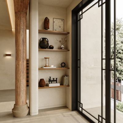  侘寂风壁柜 壁龛su模型 