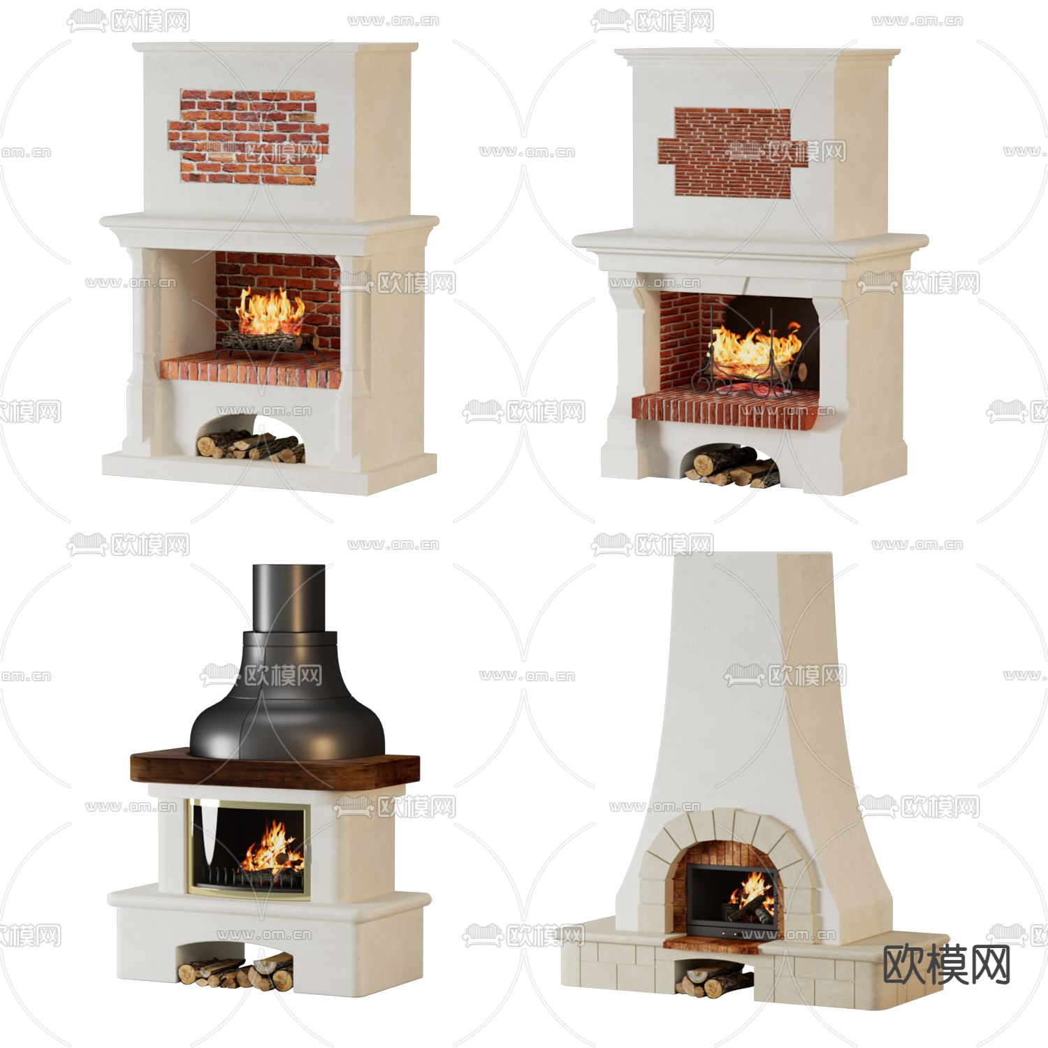 美式壁炉 火炉3d模型下载