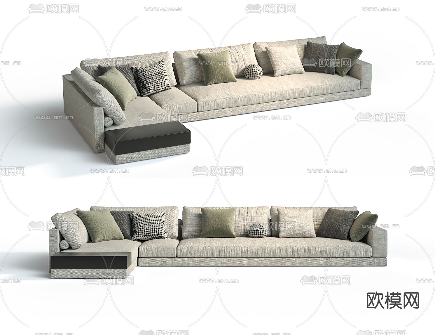 baxter 多人沙发su模型下载（渲染图1）