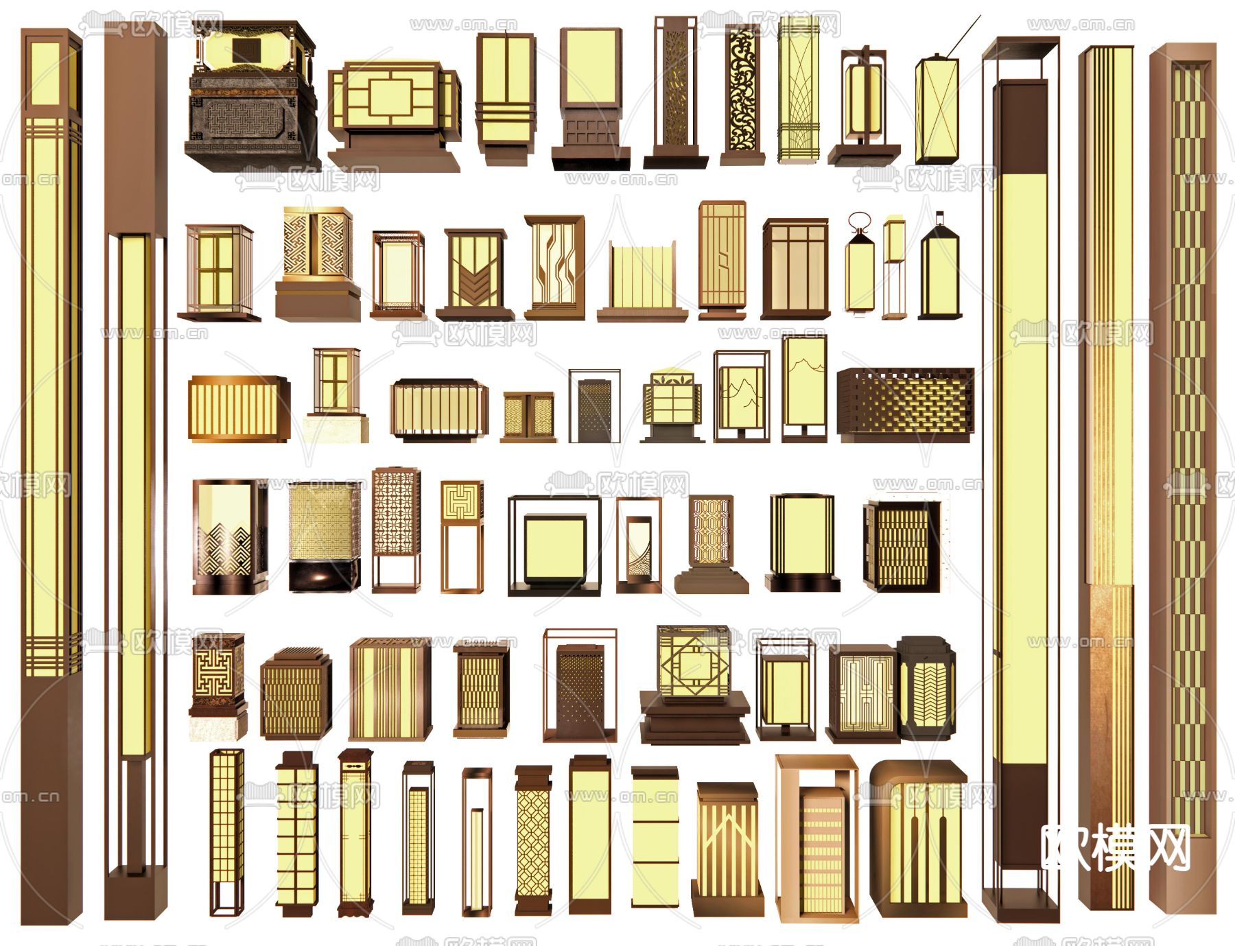 景观灯 草坪灯 庭院灯 路灯 灯柱su模型下载