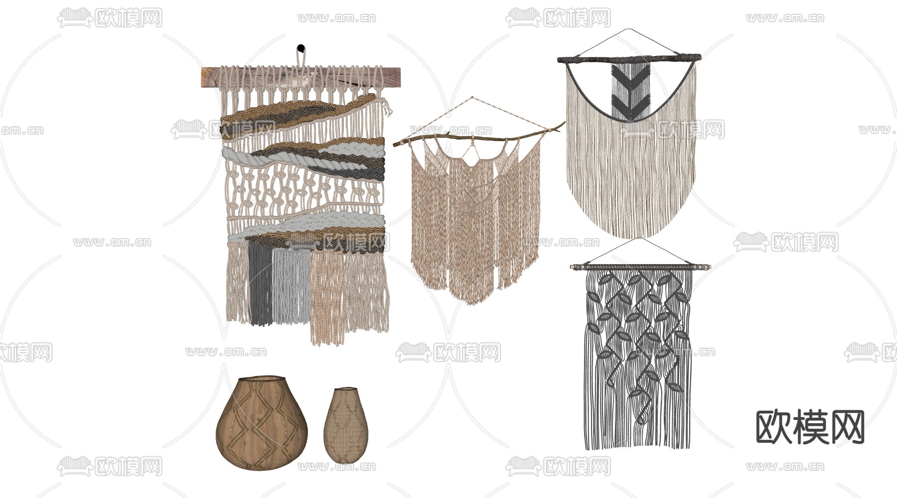 编织墙饰 挂件su模型下载（渲染图2）