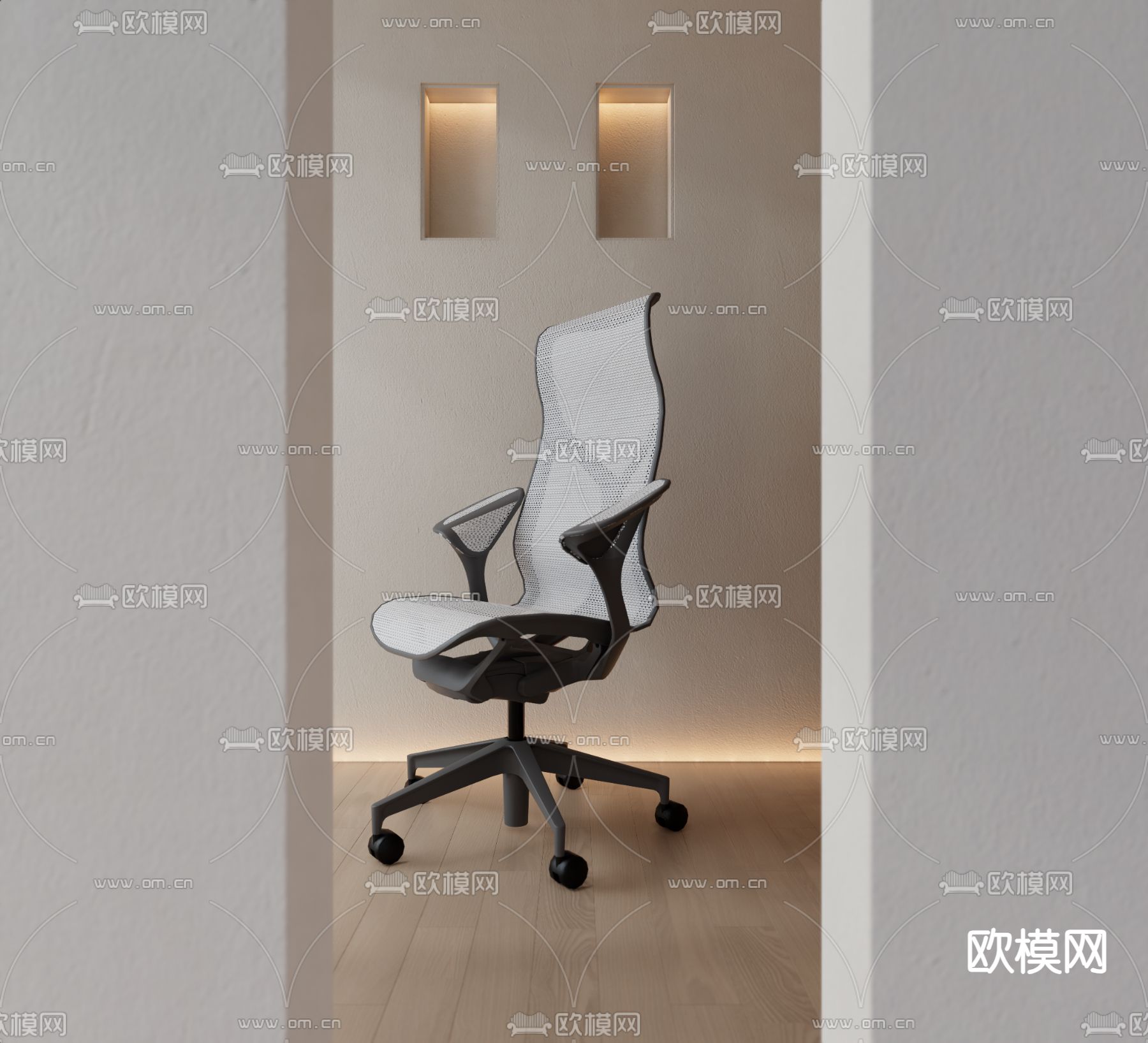 现代办公椅su模型下载（渲染图1）