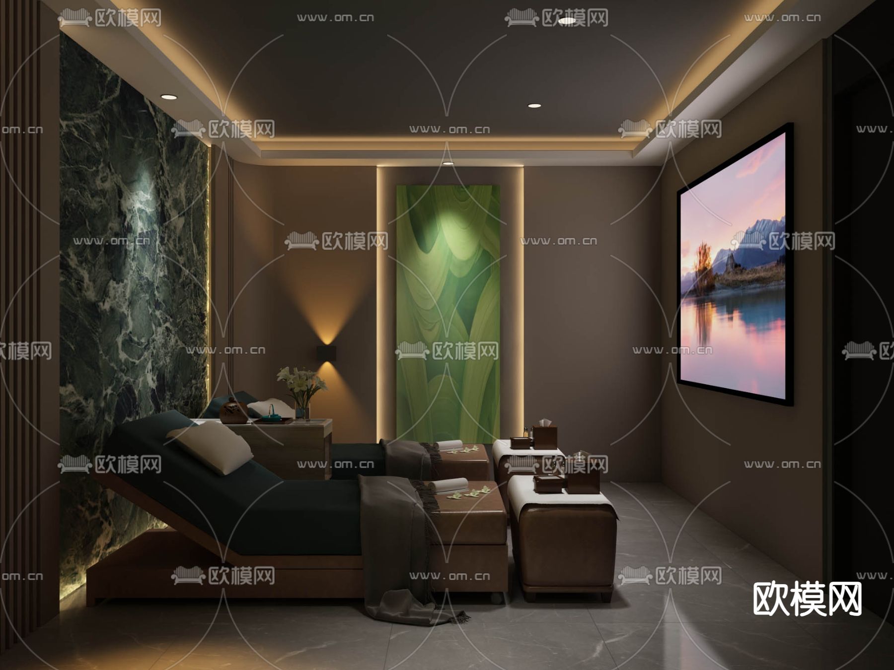 足浴房3d模型下载（渲染图2）