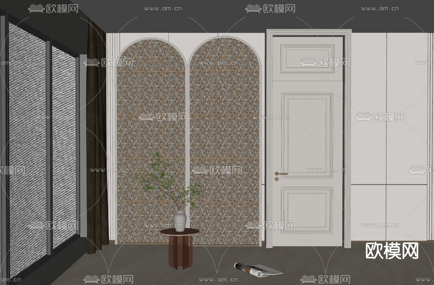 简欧门窗su模型下载（渲染图2）