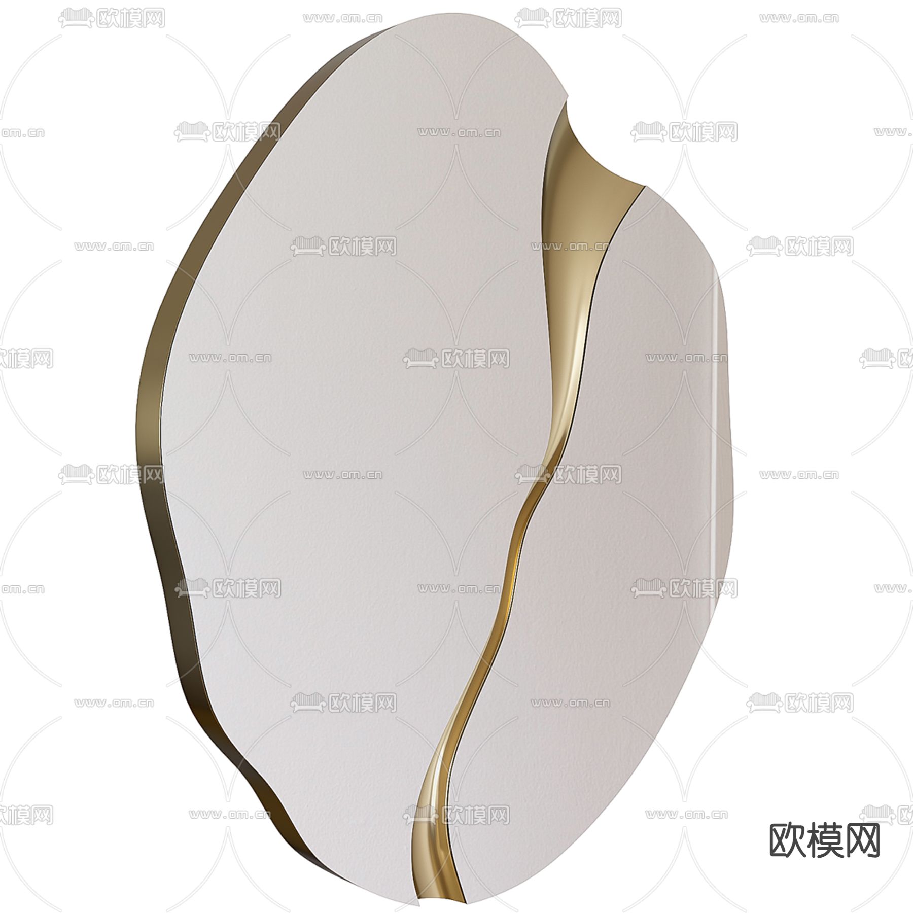 异形镜子 装饰镜su模型下载（渲染图2）