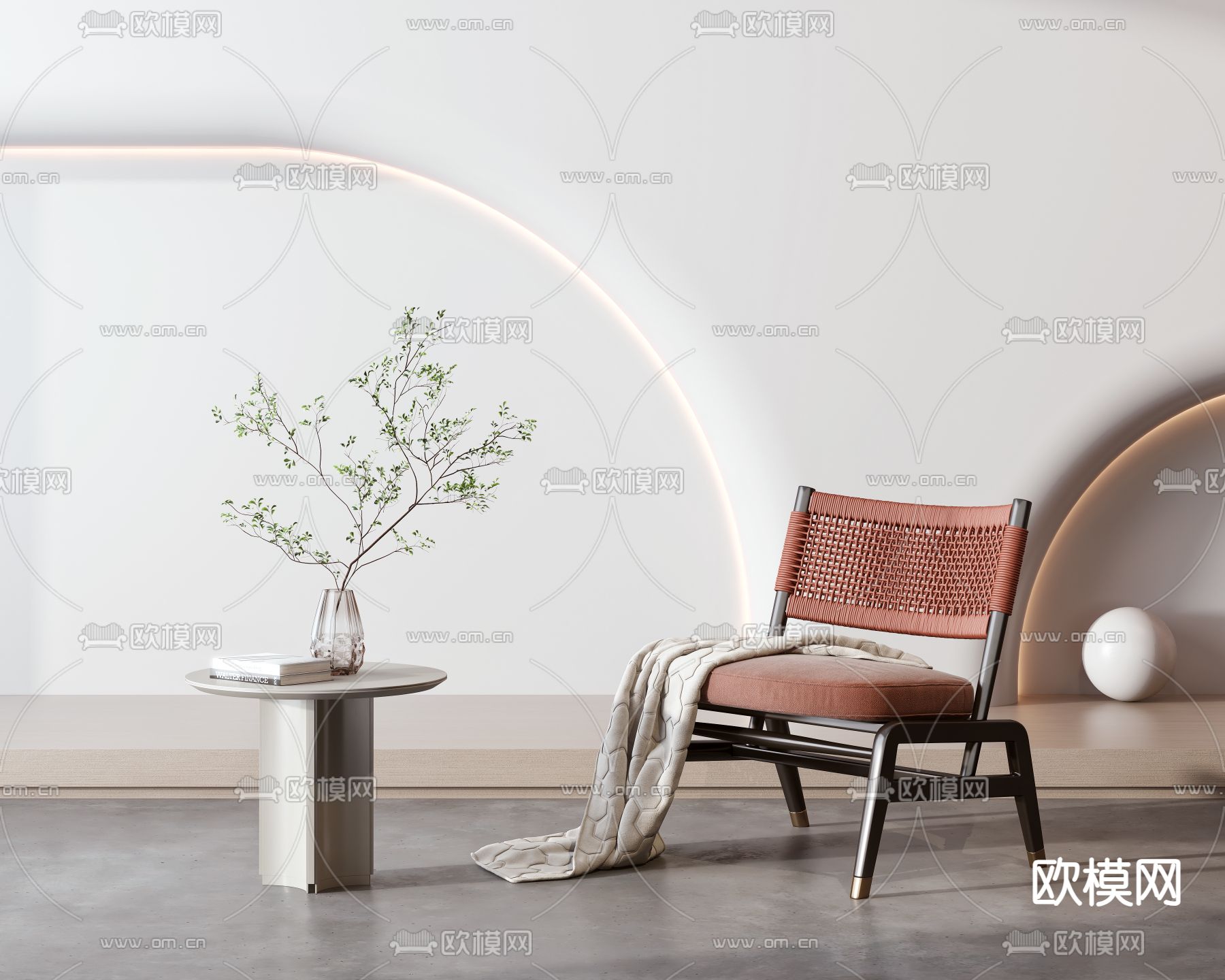 现代椅子 休闲椅su模型下载（渲染图1）