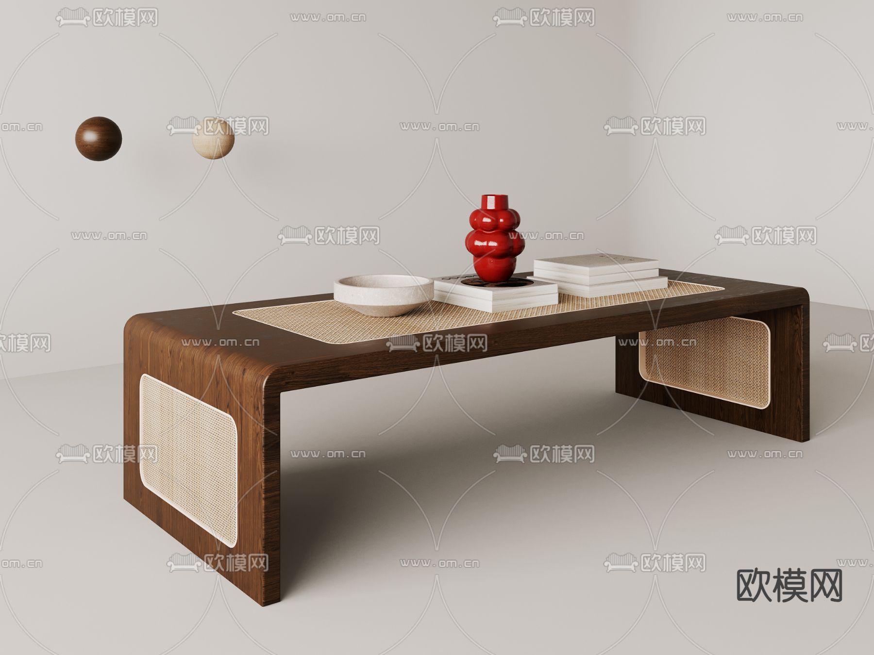 现代茶几su模型下载（渲染图1）