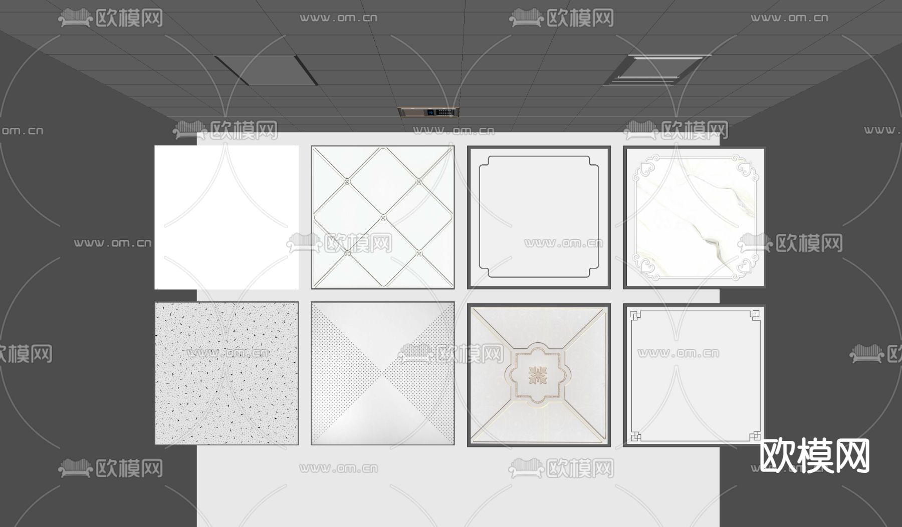 铝扣板天花 吊顶su模型下载（渲染图2）