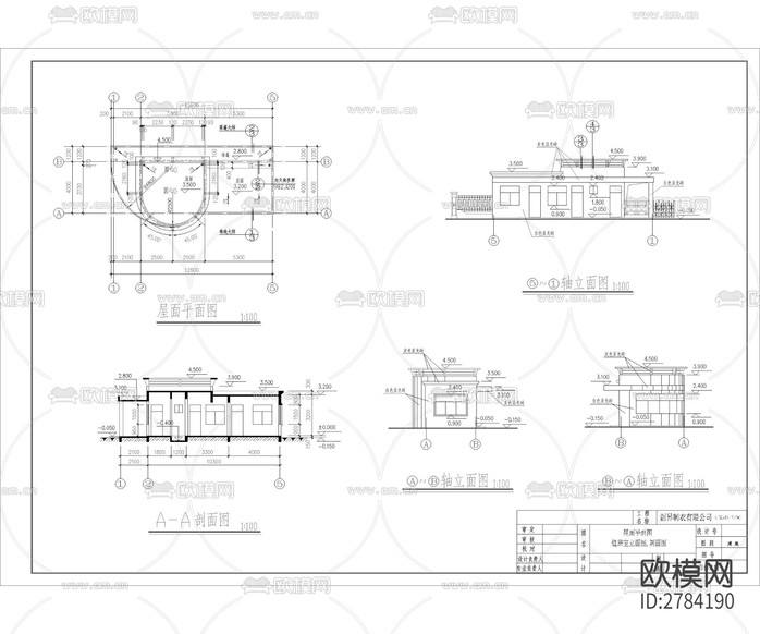 小區(qū)入口大門cad施工圖下載(渲染圖3)
