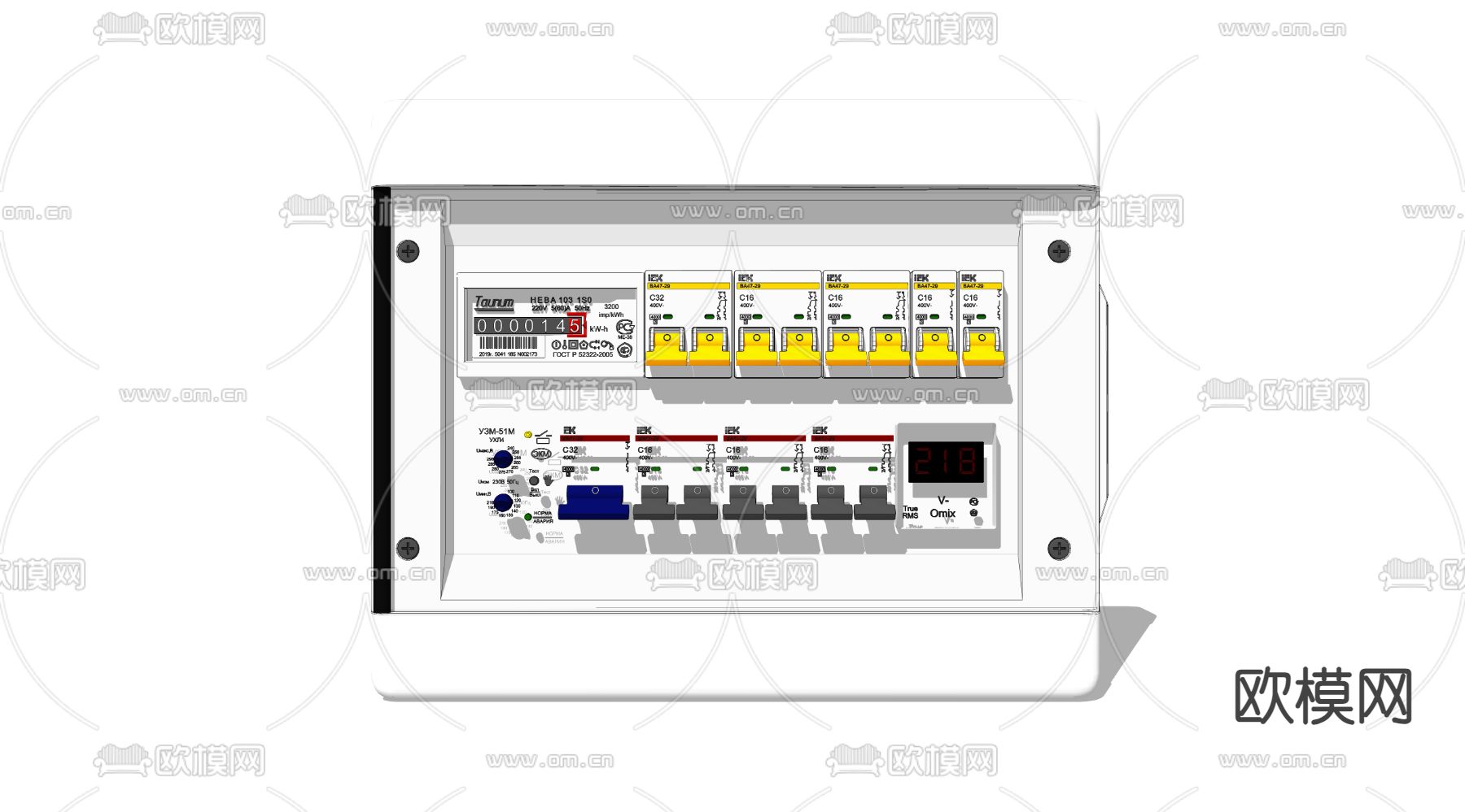 电闸总开关su模型下载（渲染图3）
