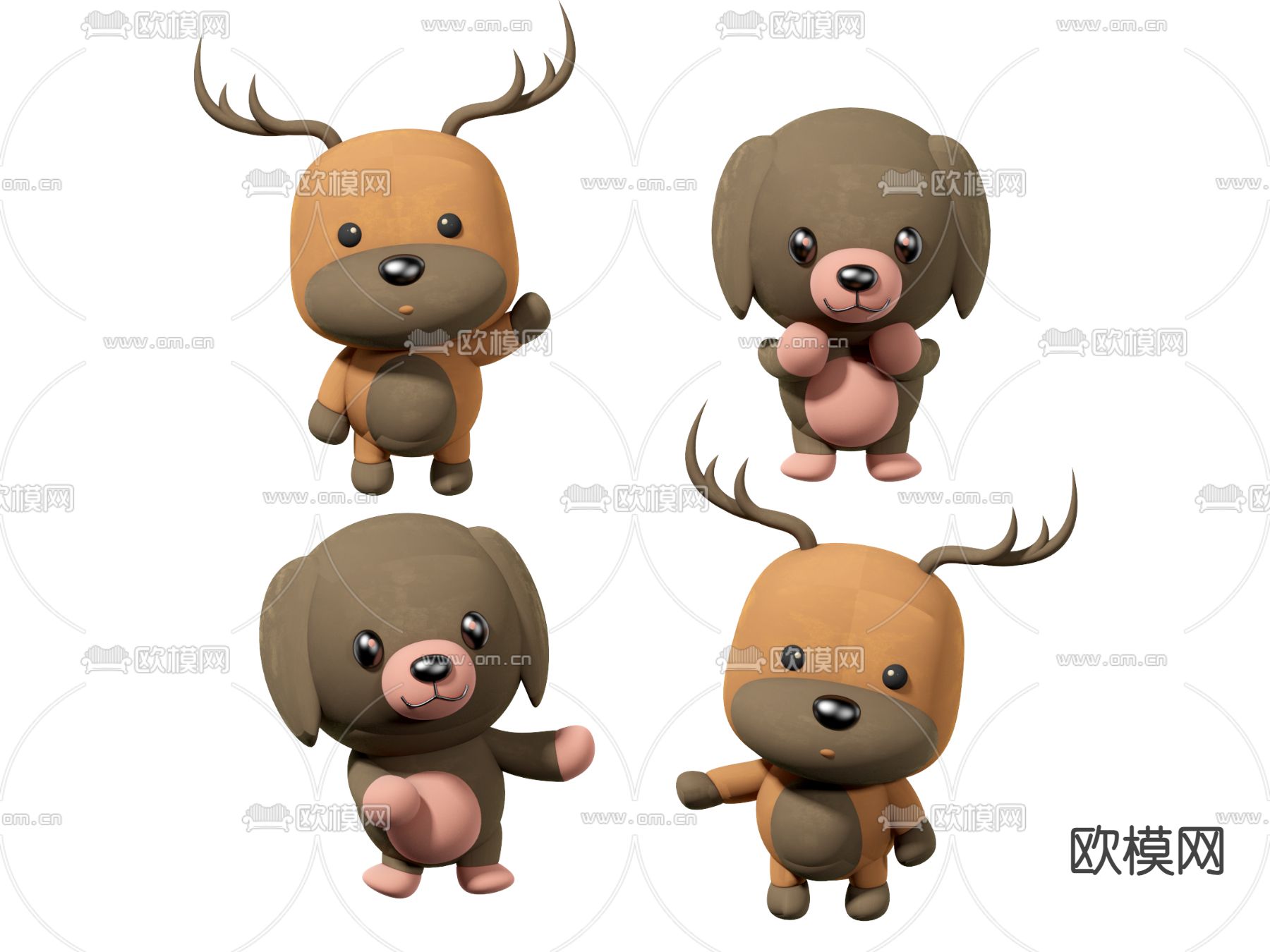 儿童毛绒玩具su模型下载（渲染图1）