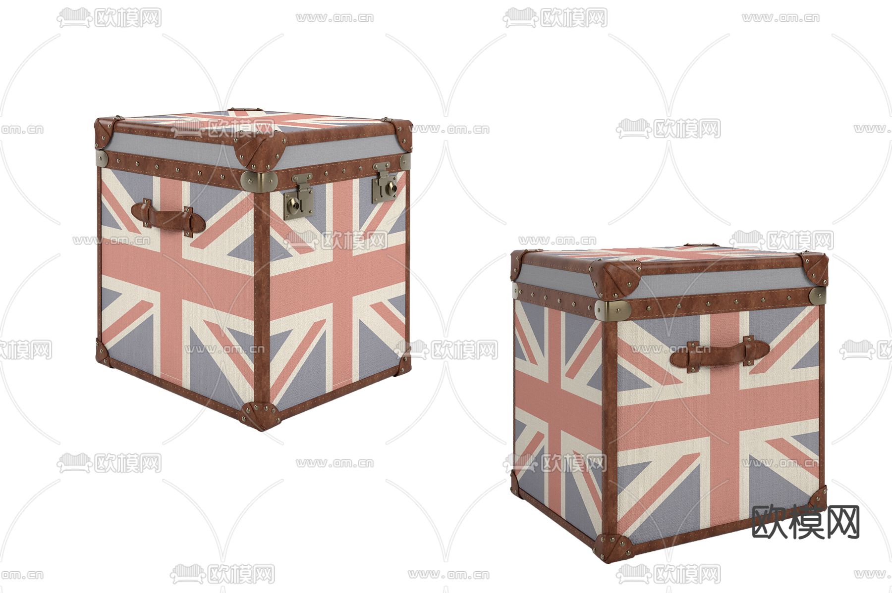 皮革行李箱3d模型下载