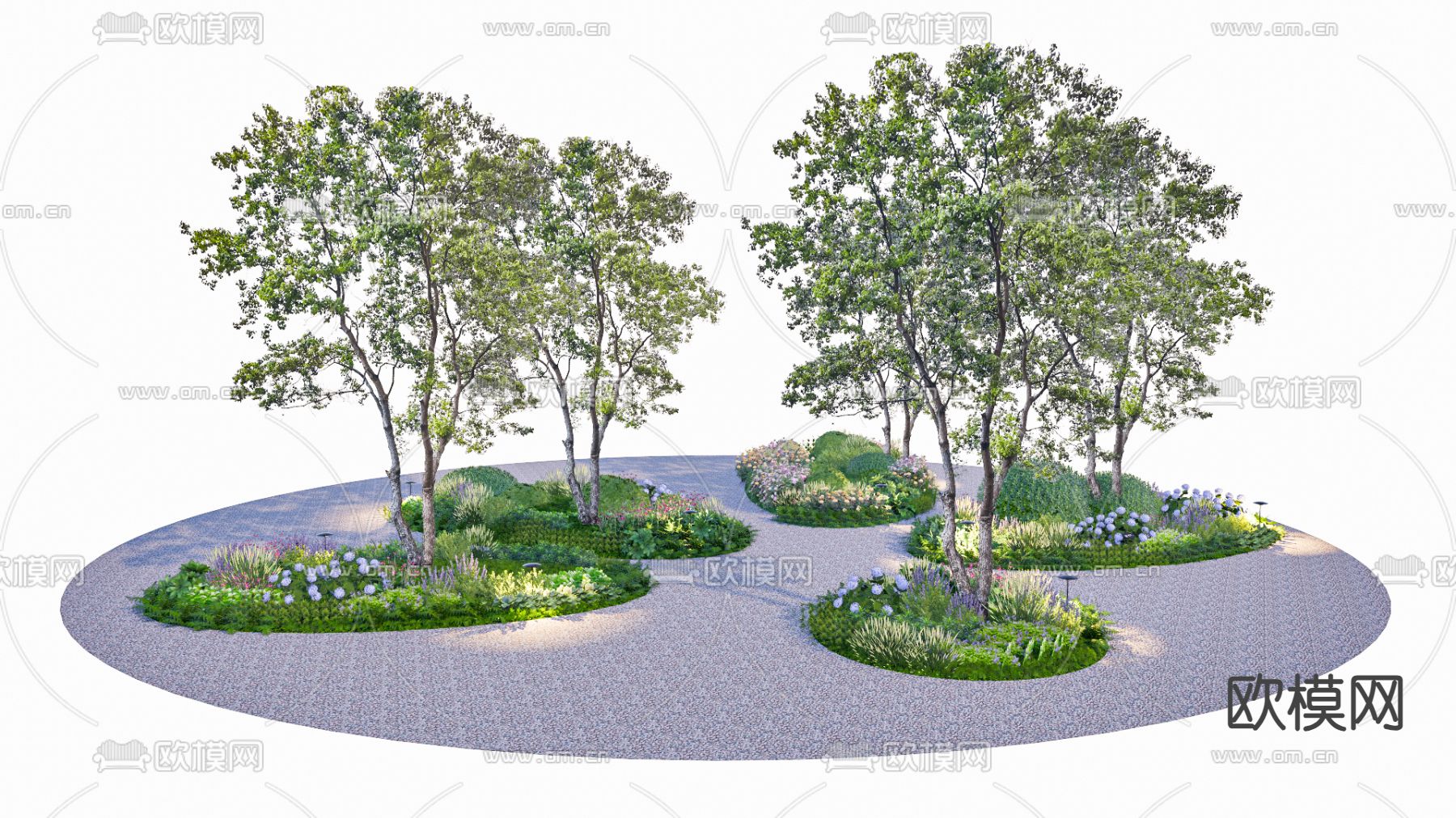 植物堆 灌木 花境su模型下载（渲染图1）