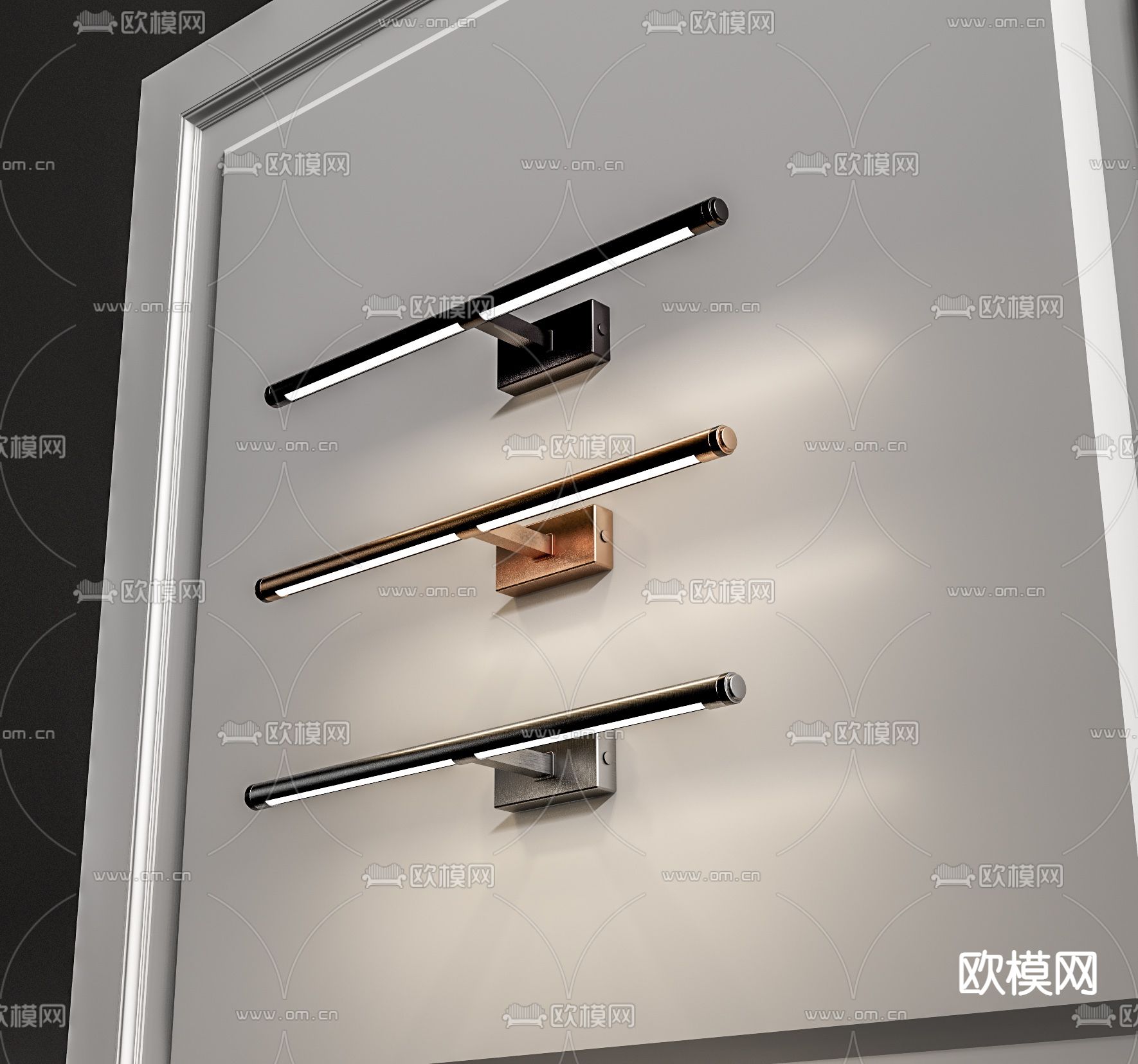 条形壁灯3d模型下载_ID14223561_3dmax免费模型-欧模网