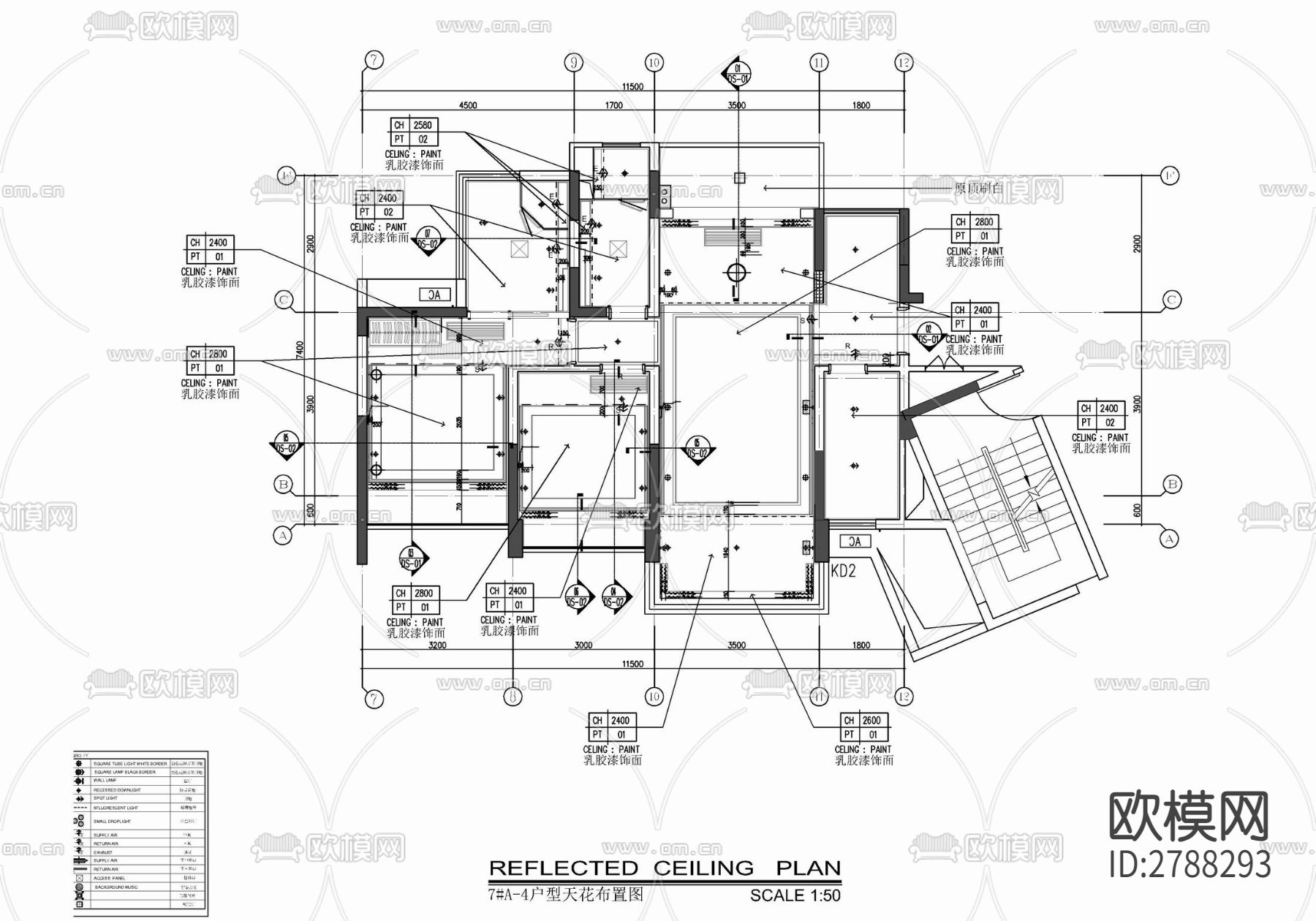 85㎡两居室家装样板间室内CAD施工图下载（渲染图2）