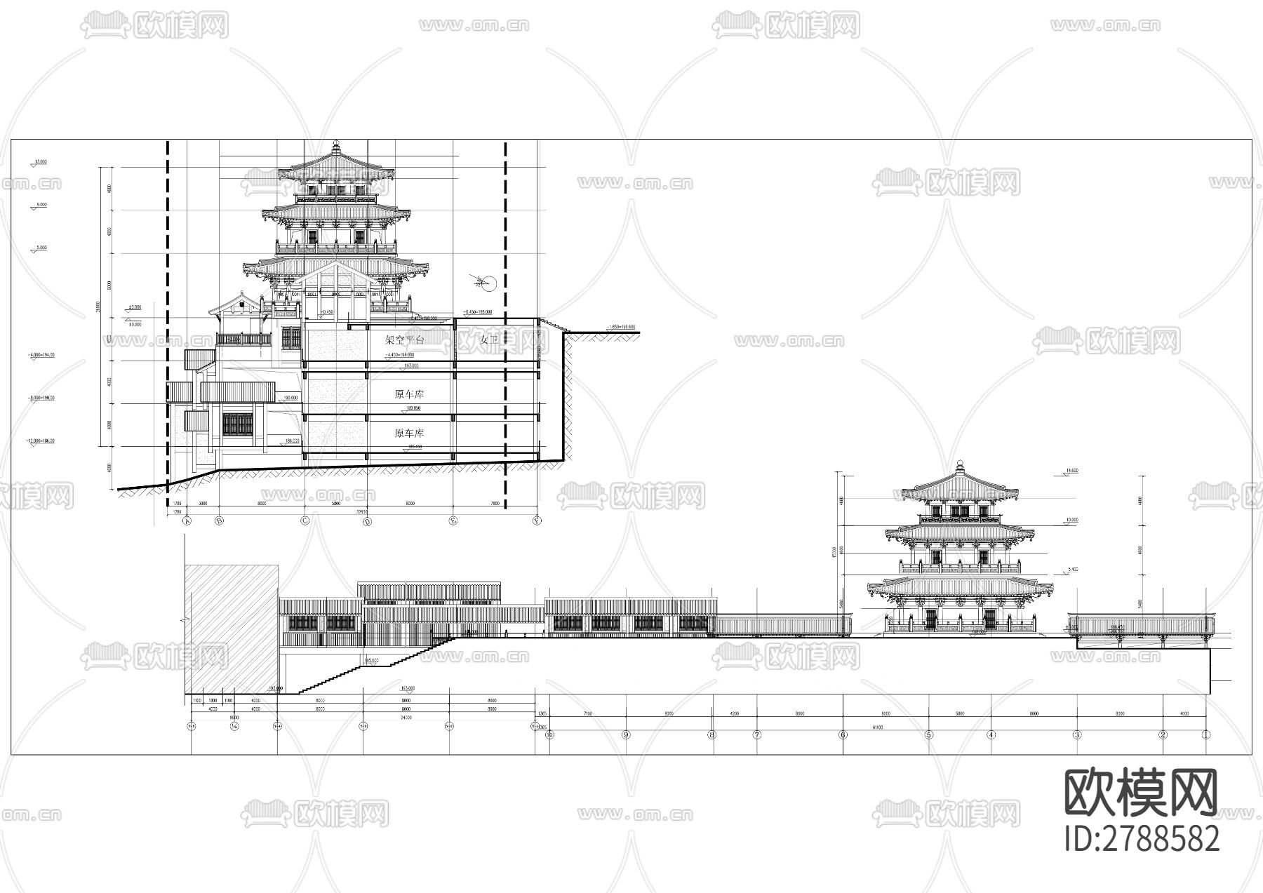 滨江路步行街及磁童路环境改造CAD施工图下载（渲染图3）