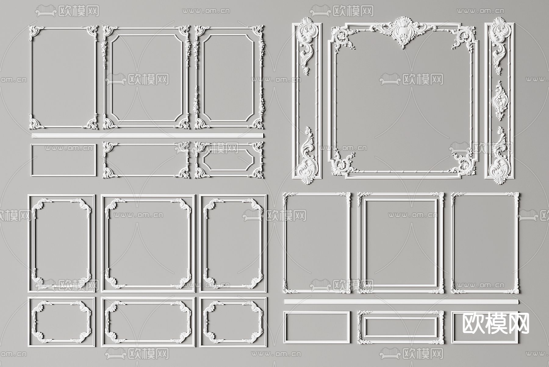 欧式石膏雕花 线条su模型下载（渲染图2）