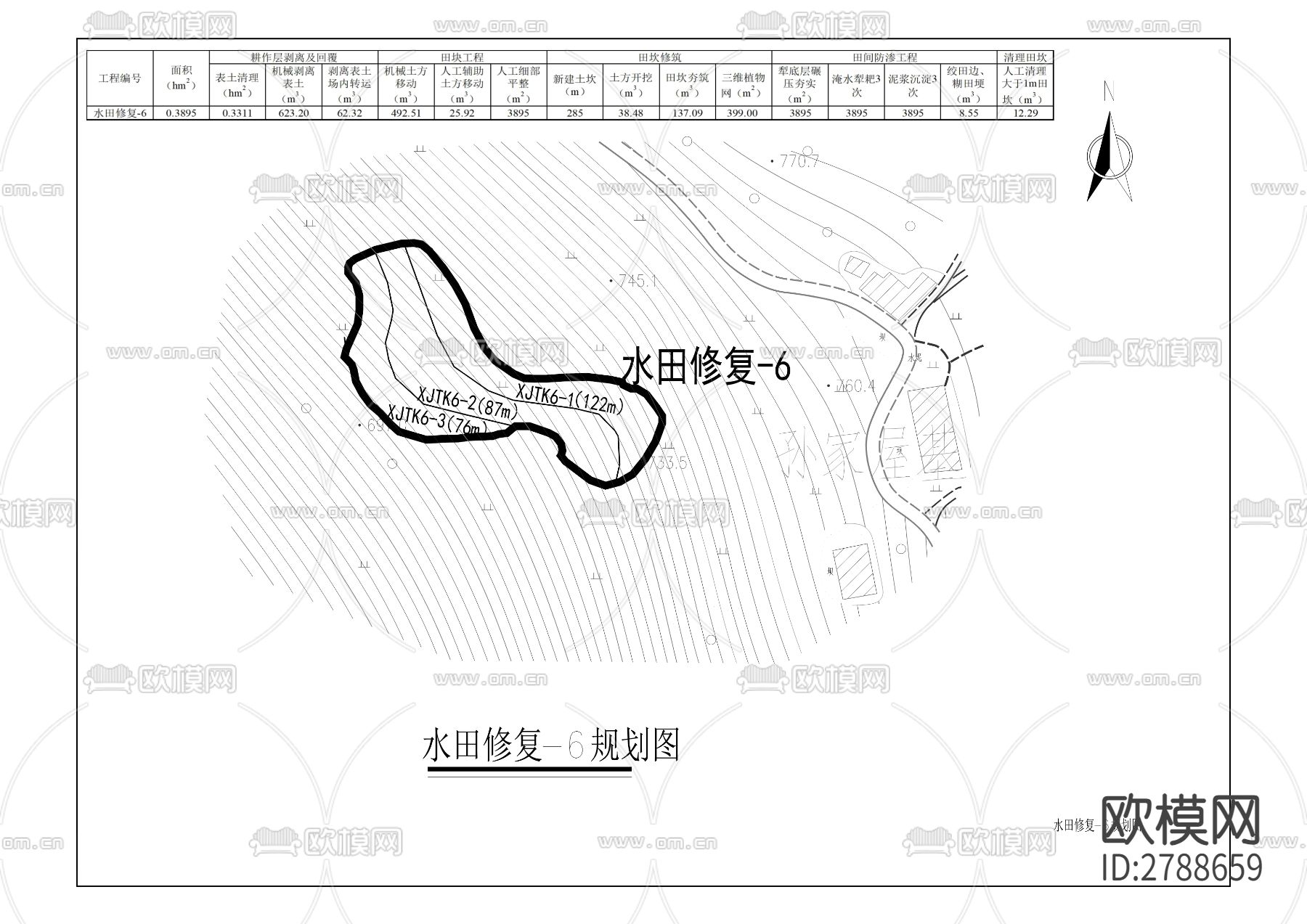 绍庆街道过江村土地整理项目CAD施工图下载（渲染图5）