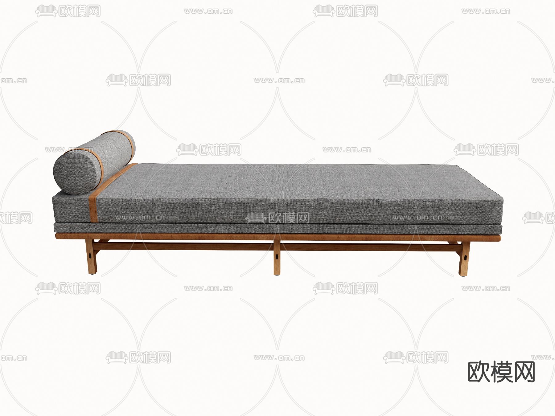 现代脚踏 床尾凳su模型下载（渲染图1）