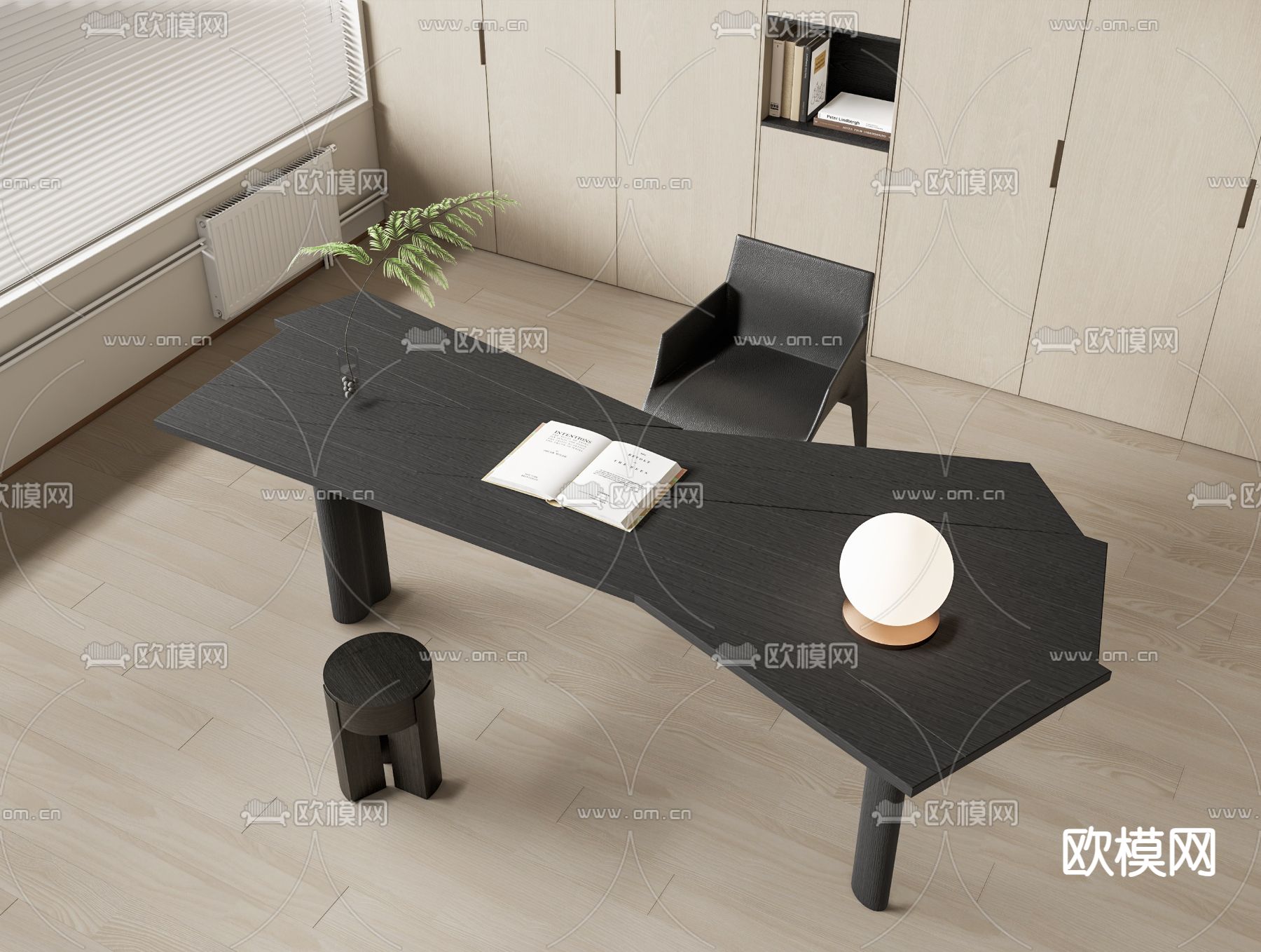 Cassina  书桌椅su模型下载（渲染图1）