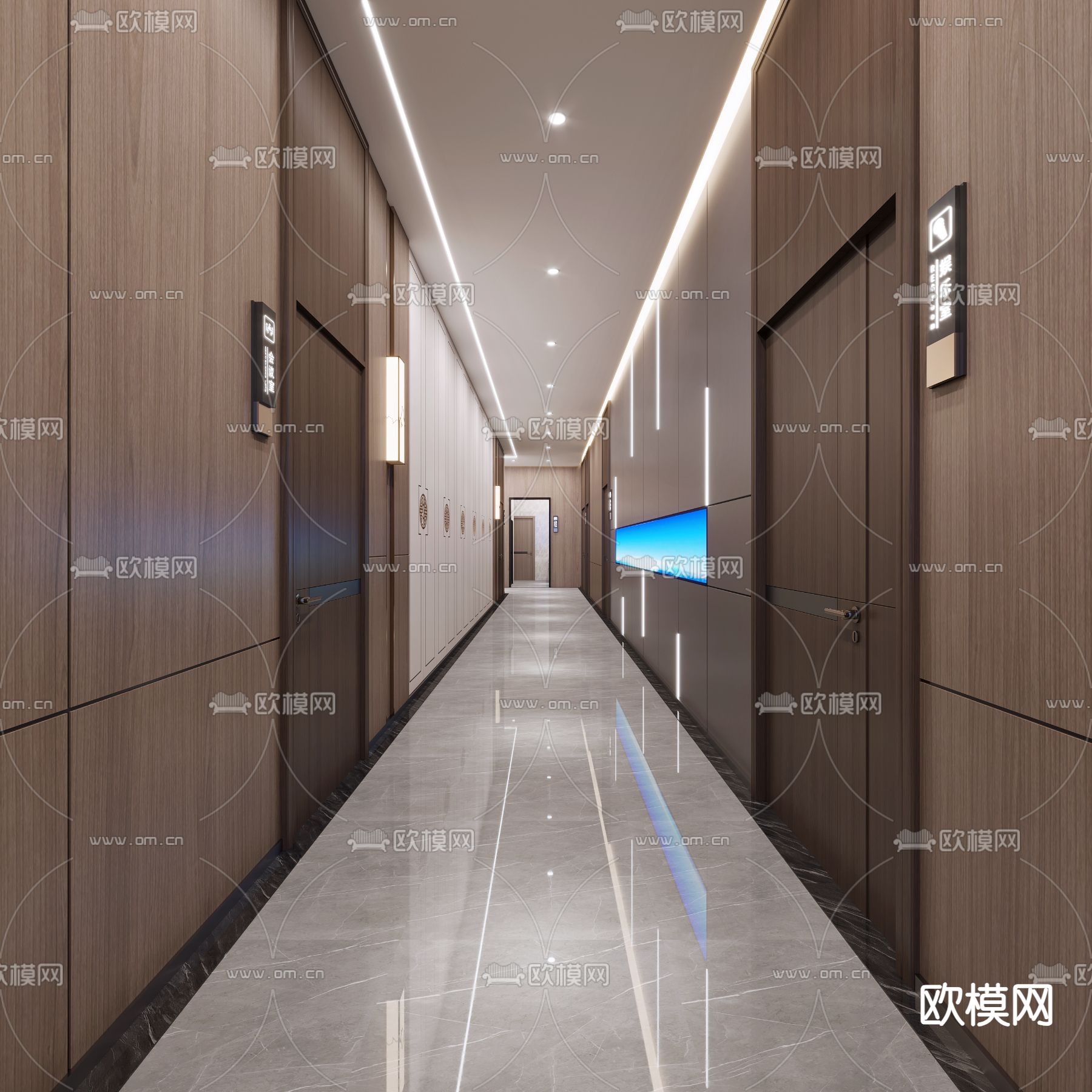 现代会议室3d模型下载（渲染图2）