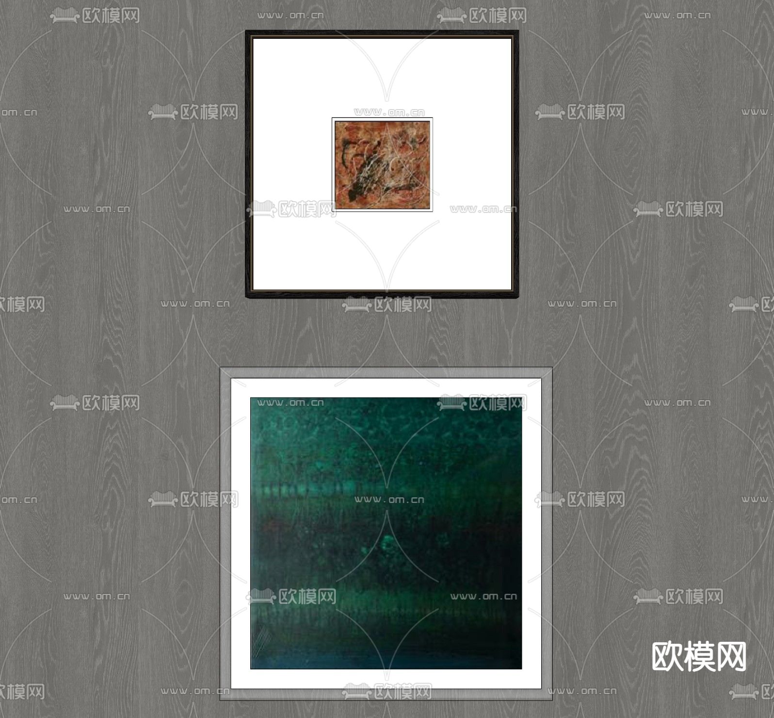 侘寂挂画 装饰画su模型下载（渲染图2）